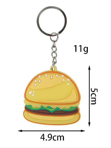 Wholesale Creative French Fries Burger Simulation Food Keychain